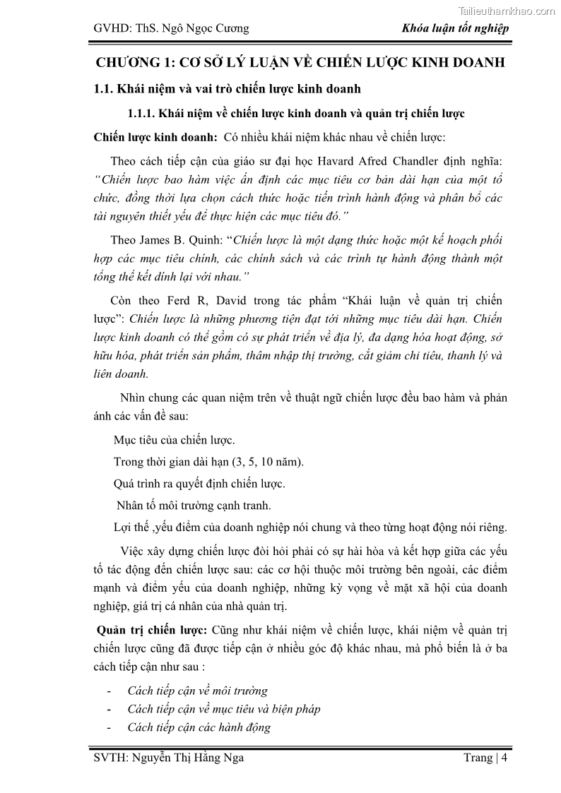 Khóa luận tốt nghiệp Xây dựng chiến lược kinh doanh đối với sản phẩm du lịch lữ hành tại Công ty Kỳ Nghỉ Việt giai đoạn 2012 - 2016 - 2 Trang 14