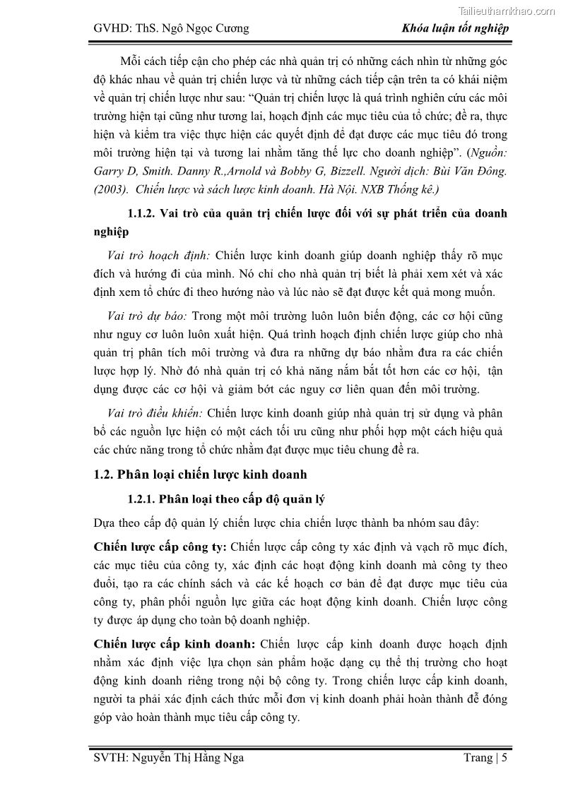 Khóa luận tốt nghiệp Xây dựng chiến lược kinh doanh đối với sản phẩm du lịch lữ hành tại Công ty Kỳ Nghỉ Việt giai đoạn 2012 - 2016 - 2 Trang 15