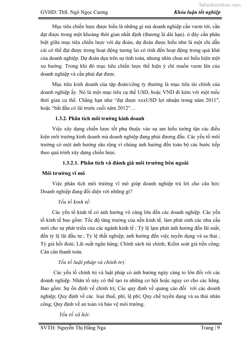 Khóa luận tốt nghiệp Xây dựng chiến lược kinh doanh đối với sản phẩm du lịch lữ hành tại Công ty Kỳ Nghỉ Việt giai đoạn 2012 - 2016 - 2 Trang 19