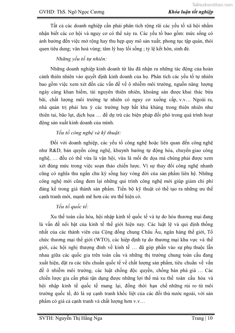 Khóa luận tốt nghiệp Xây dựng chiến lược kinh doanh đối với sản phẩm du lịch lữ hành tại Công ty Kỳ Nghỉ Việt giai đoạn 2012 - 2016 - 2 Trang 20