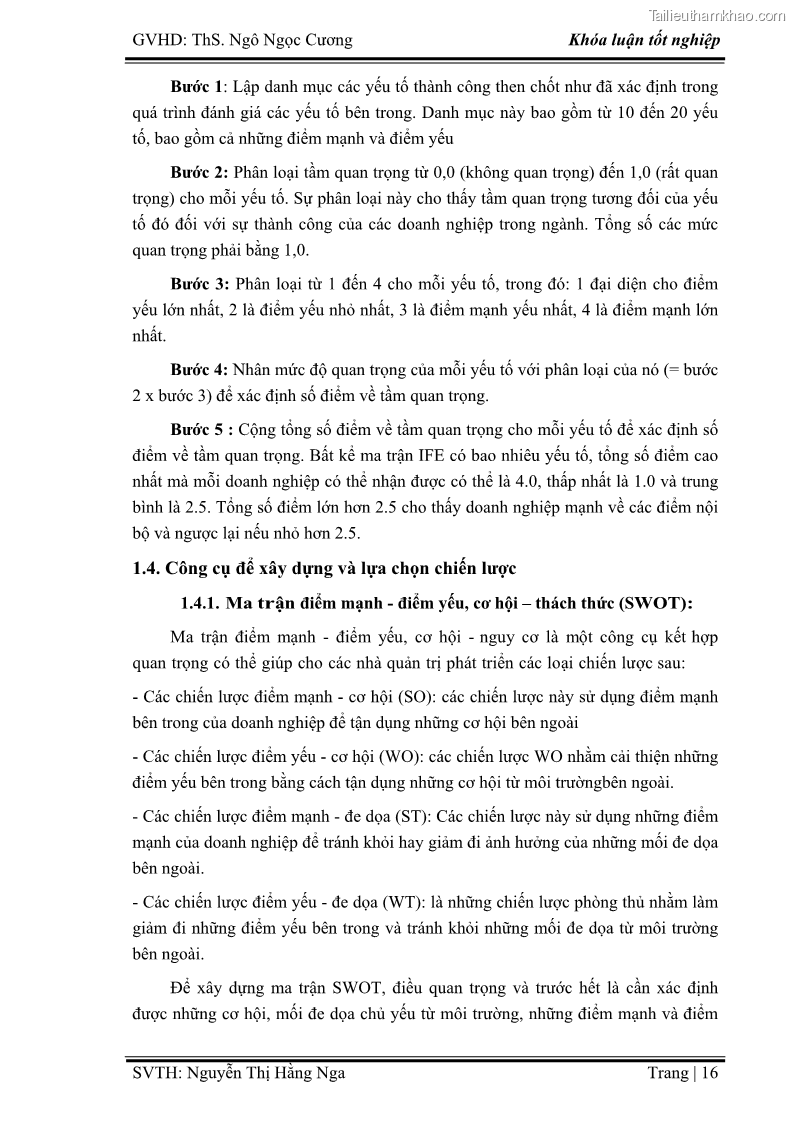 Khóa luận tốt nghiệp Xây dựng chiến lược kinh doanh đối với sản phẩm du lịch lữ hành tại Công ty Kỳ Nghỉ Việt giai đoạn 2012 - 2016 - 3 Trang 26