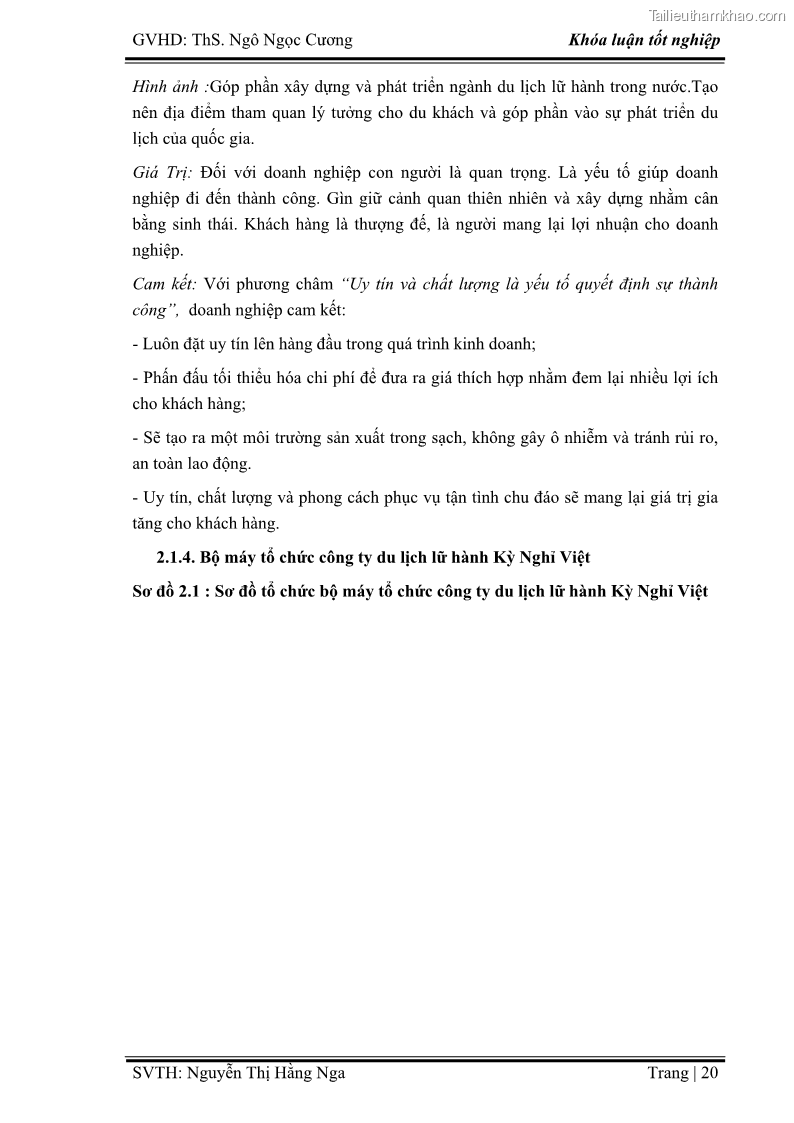 Khóa luận tốt nghiệp Xây dựng chiến lược kinh doanh đối với sản phẩm du lịch lữ hành tại Công ty Kỳ Nghỉ Việt giai đoạn 2012 - 2016 - 3 Trang 30
