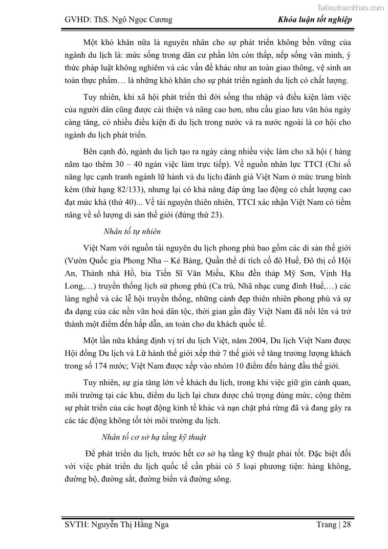 Khóa luận tốt nghiệp Xây dựng chiến lược kinh doanh đối với sản phẩm du lịch lữ hành tại Công ty Kỳ Nghỉ Việt giai đoạn 2012 - 2016 - 4 Trang 38