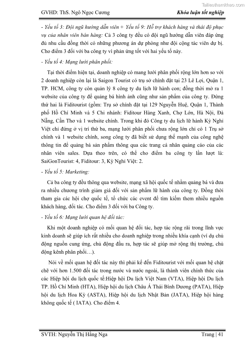 Khóa luận tốt nghiệp Xây dựng chiến lược kinh doanh đối với sản phẩm du lịch lữ hành tại Công ty Kỳ Nghỉ Việt giai đoạn 2012 - 2016 - 5 Trang 51
