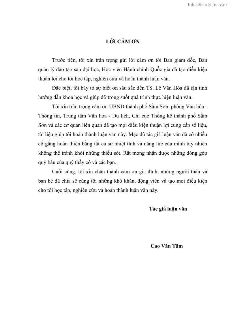 Luận văn thạc sĩ chính sách công Chính sách phát triển du lịch ở Sầm Sơn, tỉnh Thanh Hoá - 1 Trang 4