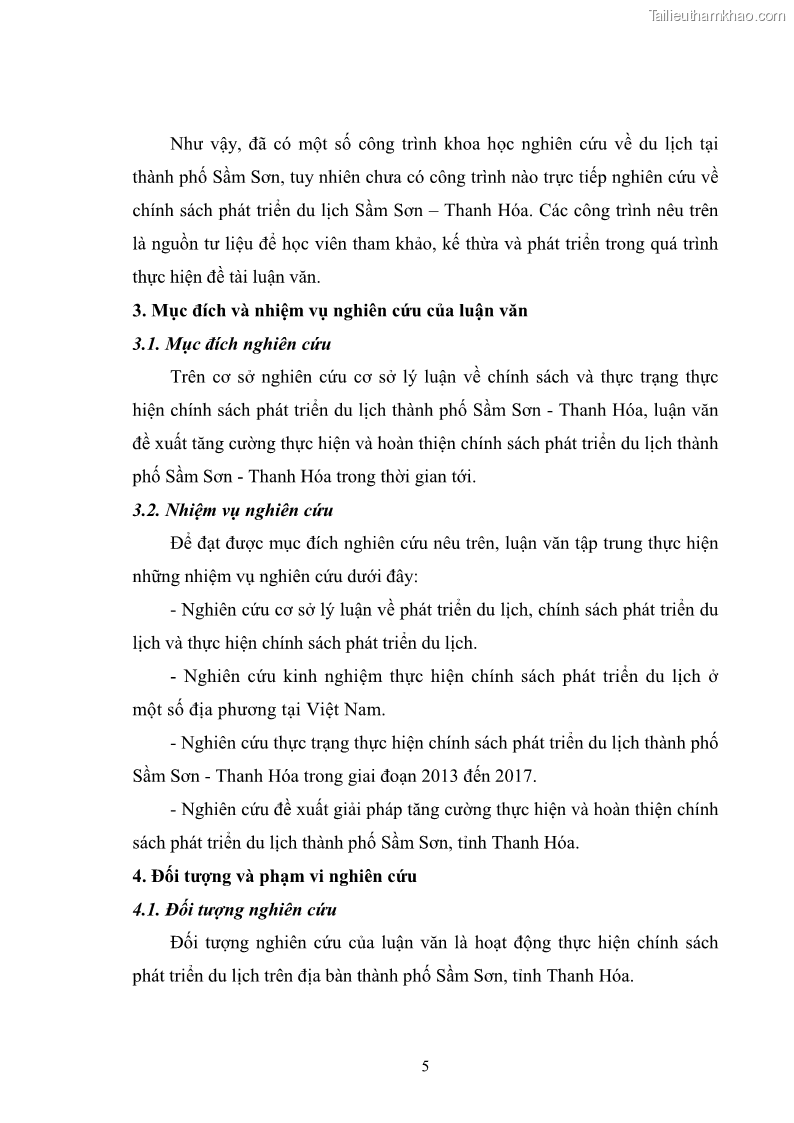 Luận văn thạc sĩ chính sách công Chính sách phát triển du lịch ở Sầm Sơn, tỉnh Thanh Hoá - 2 Trang 13