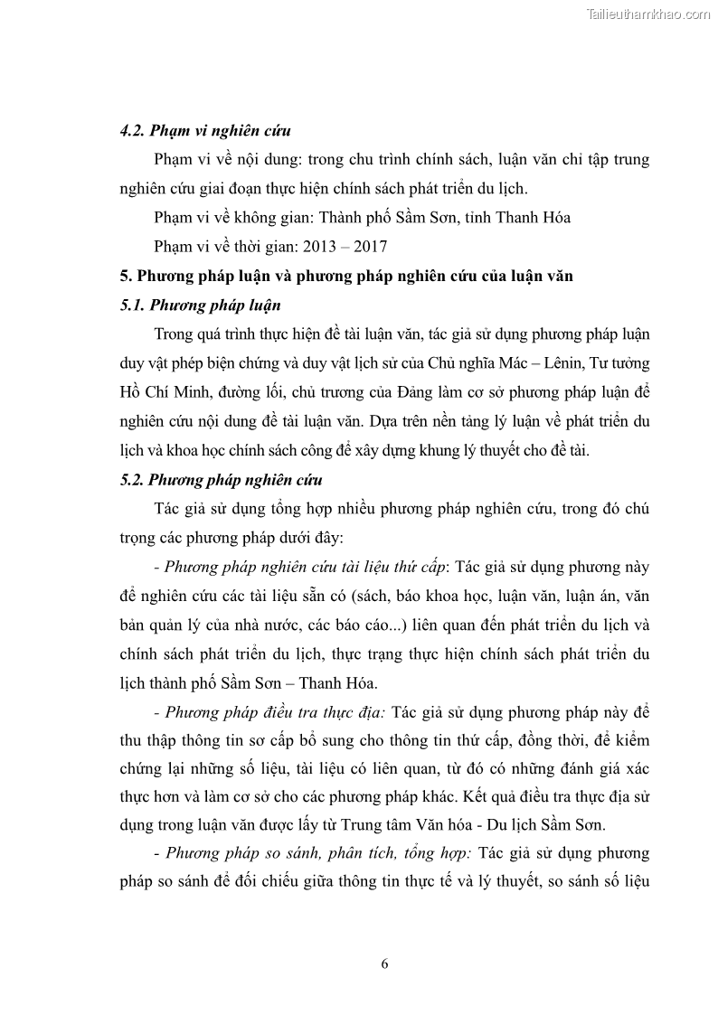 Luận văn thạc sĩ chính sách công Chính sách phát triển du lịch ở Sầm Sơn, tỉnh Thanh Hoá - 2 Trang 14
