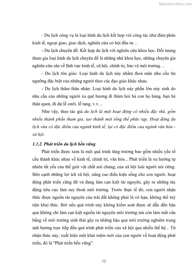 Luận văn thạc sĩ chính sách công Chính sách phát triển du lịch ở Sầm Sơn, tỉnh Thanh Hoá - 2 Trang 20