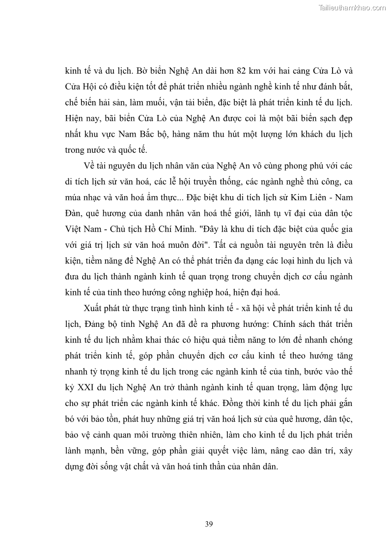 Luận văn thạc sĩ chính sách công Chính sách phát triển du lịch ở Sầm Sơn, tỉnh Thanh Hoá - 4 Trang 47