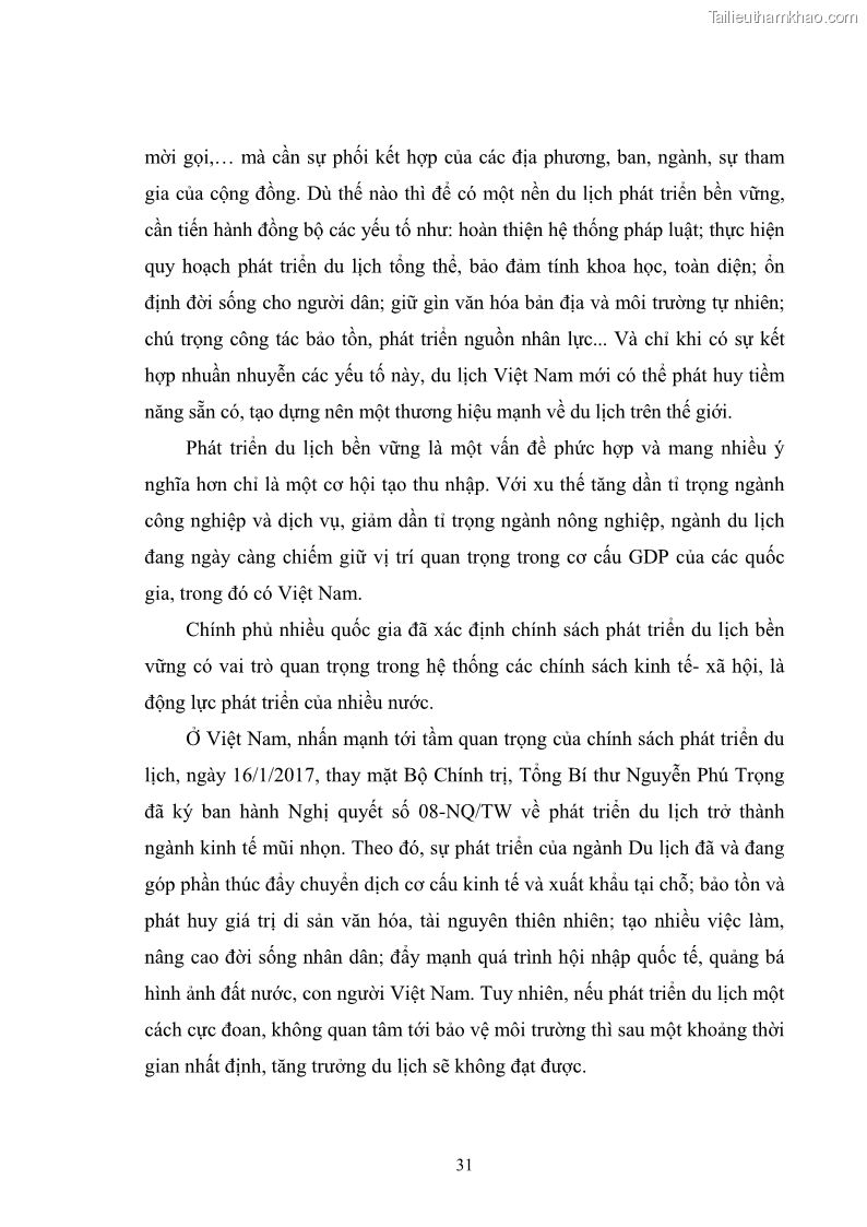 Luận văn thạc sĩ chính sách công Chính sách phát triển du lịch ở Sầm Sơn, tỉnh Thanh Hoá - 4 Trang 39