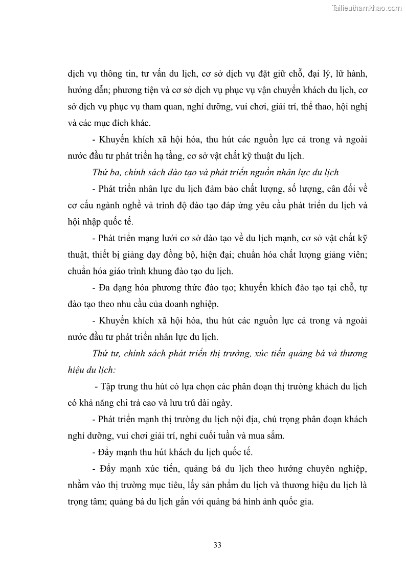 Luận văn thạc sĩ chính sách công Chính sách phát triển du lịch ở Sầm Sơn, tỉnh Thanh Hoá - 4 Trang 41