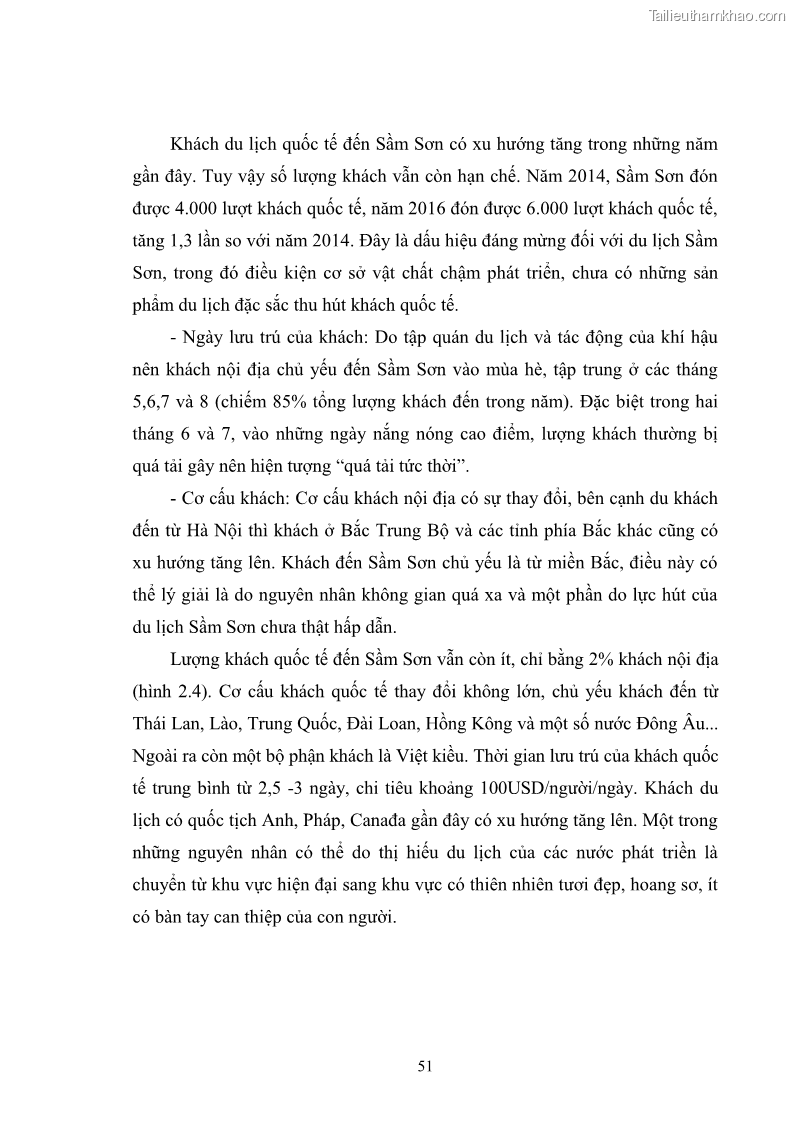 Luận văn thạc sĩ chính sách công Chính sách phát triển du lịch ở Sầm Sơn, tỉnh Thanh Hoá - 5 Trang 59
