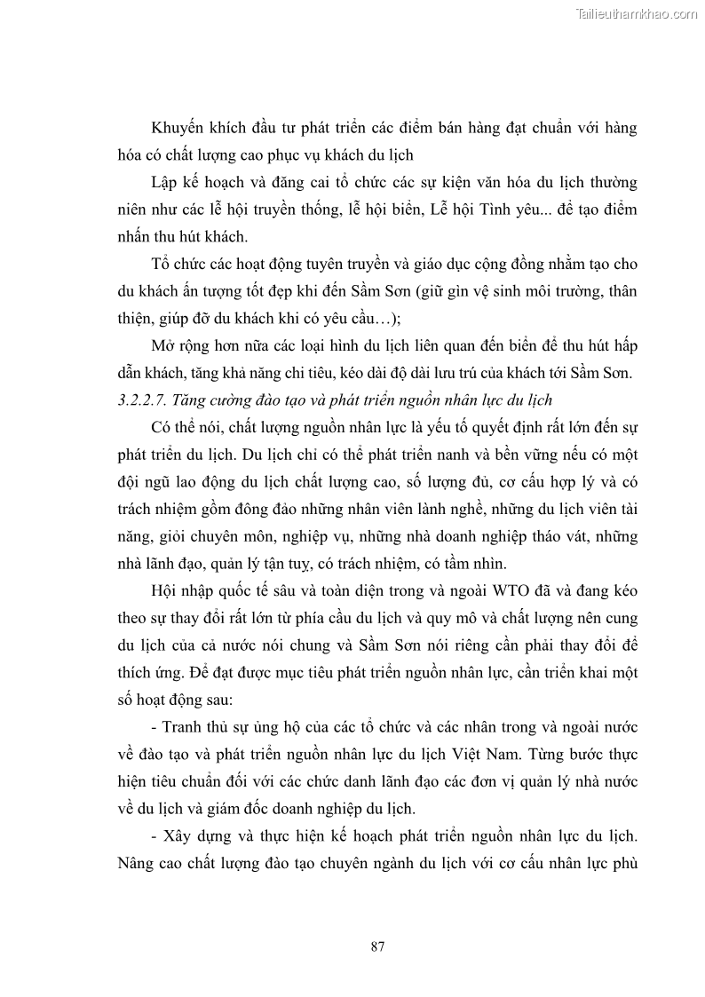 Luận văn thạc sĩ chính sách công Chính sách phát triển du lịch ở Sầm Sơn, tỉnh Thanh Hoá - 8 Trang 95