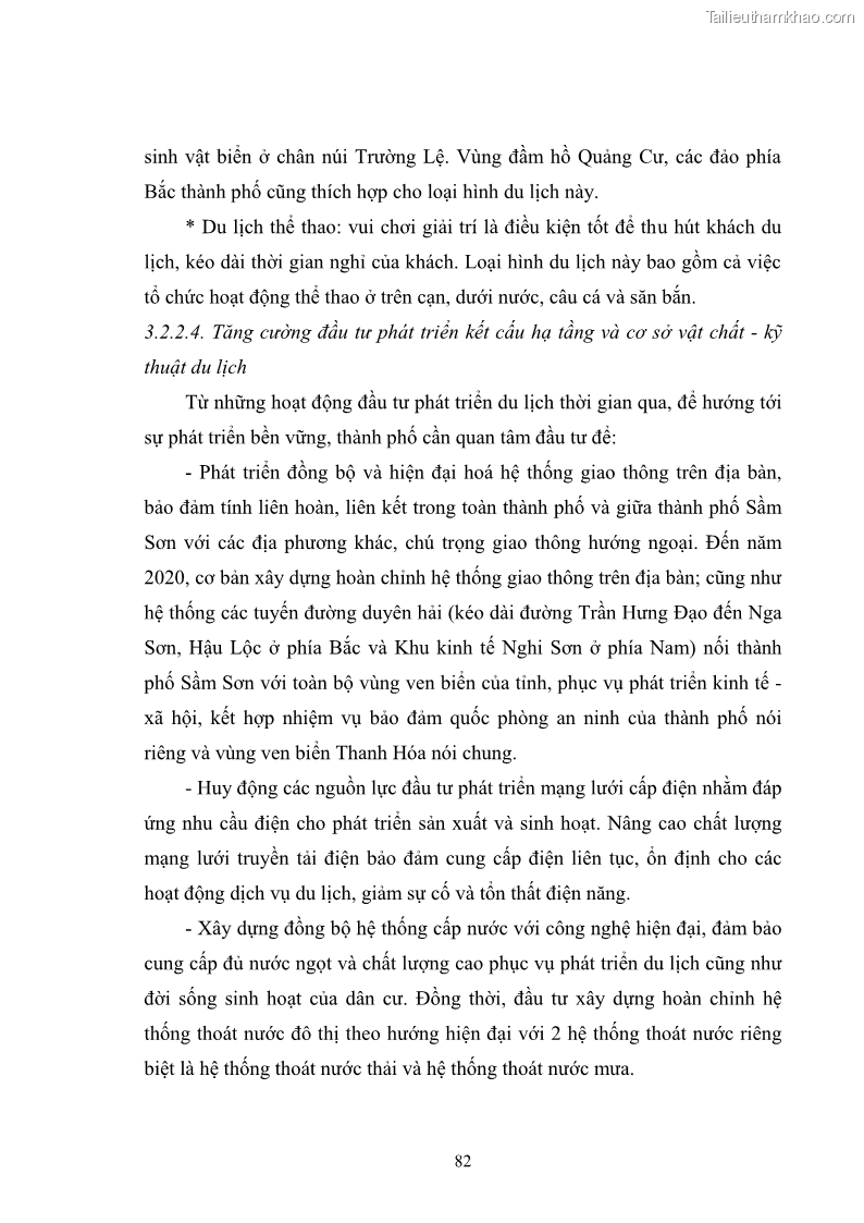 Luận văn thạc sĩ chính sách công Chính sách phát triển du lịch ở Sầm Sơn, tỉnh Thanh Hoá - 8 Trang 90