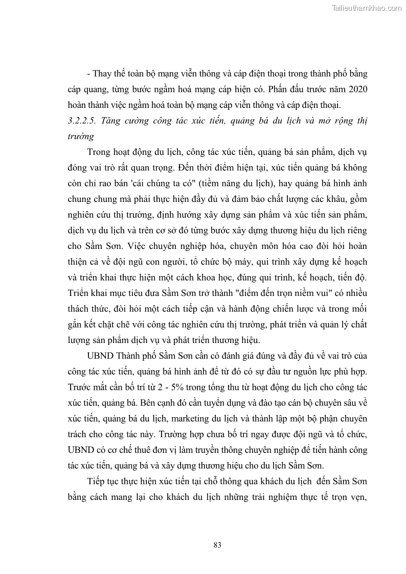 Luận văn thạc sĩ chính sách công Chính sách phát triển du lịch ở Sầm Sơn, tỉnh Thanh Hoá - 8 Trang 91