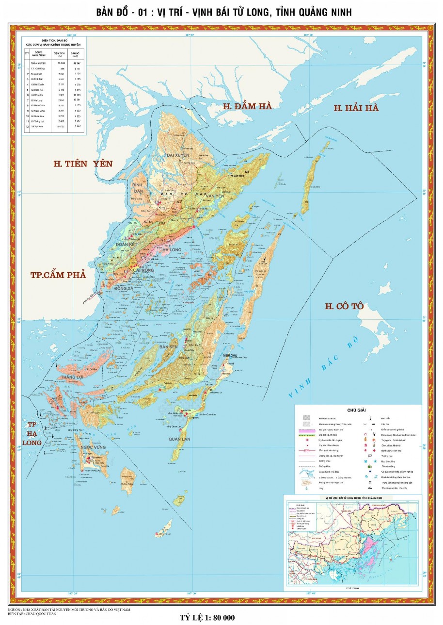 DIỆN TÍCH DÂN SỐ CÁC ĐƠN VỊ HÀNH CHÍNH HUYỆN VÂN ĐỒN 1