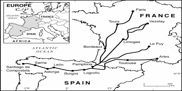 Hình 1 3 Các tuyến đường của Camino de Santiago Nguồn Gonzáles and Medina 2003 36 1