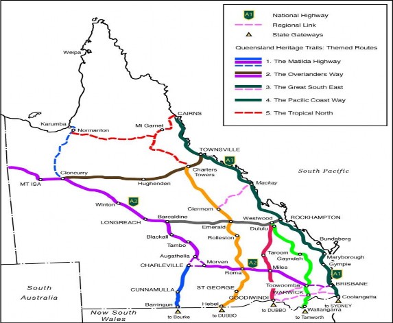 Hình 1 4 Các con đường di sản ở bang Queensland Nguồn Queensland Department of Main 2