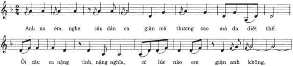 PL1 1 3 99 Bài hát Giận mà thương có âm vực từ nốt la ở quãng tám nhỏ lên 13