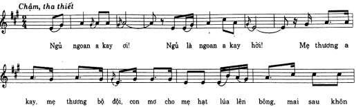 PL1 1 6 105 Ca khúc Lời ru trên nương được viết ở hình thức hai đoạn 10