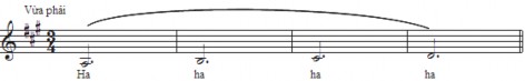Mẫu luyện tập 4 được tiến hành từ nốt la ở quãng 8 nhỏ lên dần nửa cung 5