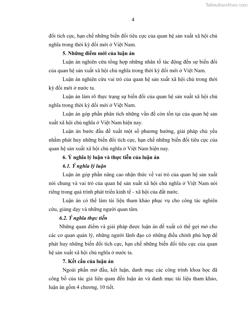Luận án tiến sĩ Chủ nghĩa duy vật biện chứng và chủ nghĩa duy vật lịch sử Về sự biến đổi của quan hệ sản xuất xã hội chủ nghĩa trong thời kỳ đổi mới ở Việt Nam - 1 Trang 10