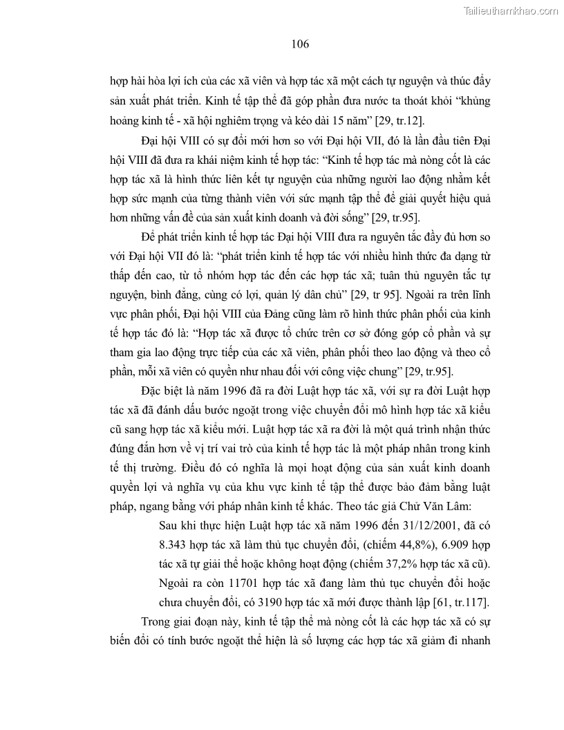 Luận án tiến sĩ Chủ nghĩa duy vật biện chứng và chủ nghĩa duy vật lịch sử Về sự biến đổi của quan hệ sản xuất xã hội chủ nghĩa trong thời kỳ đổi mới ở Việt Nam - 10 Trang 112