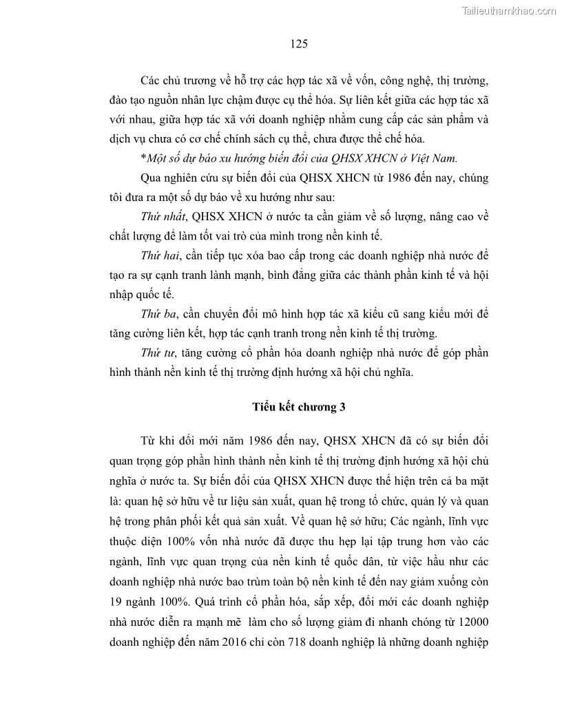 Luận án tiến sĩ Chủ nghĩa duy vật biện chứng và chủ nghĩa duy vật lịch sử Về sự biến đổi của quan hệ sản xuất xã hội chủ nghĩa trong thời kỳ đổi mới ở Việt Nam - 11 Trang 131