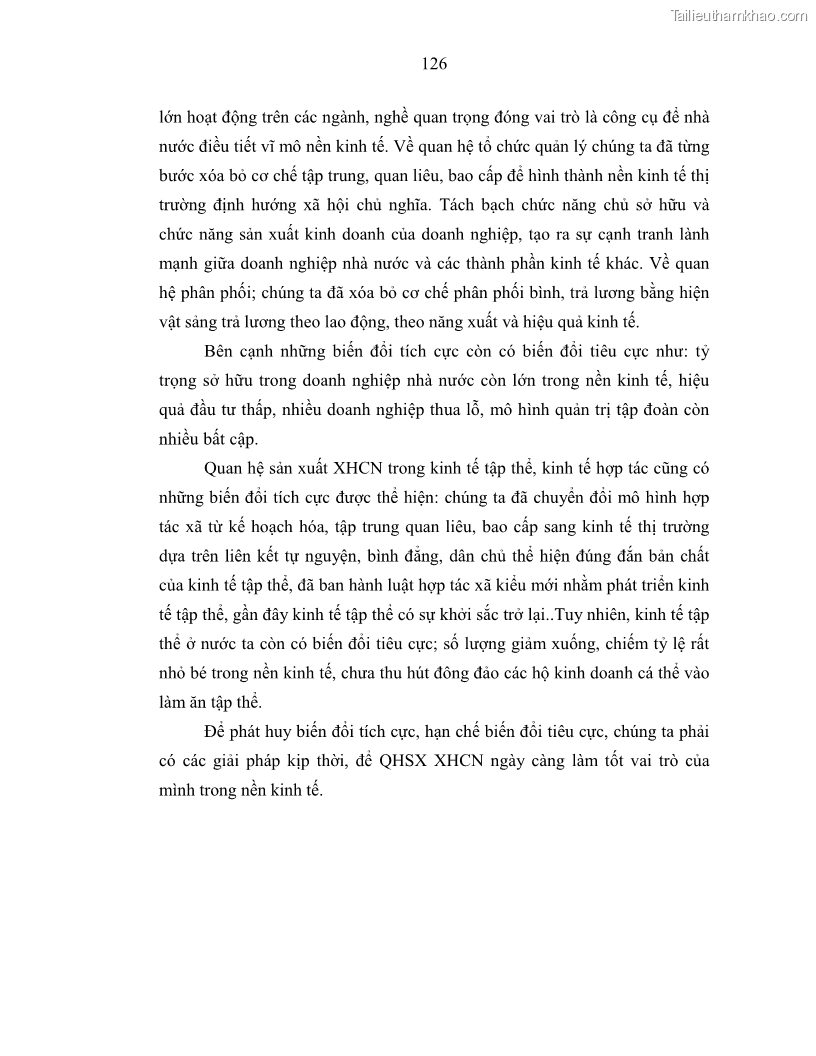 Luận án tiến sĩ Chủ nghĩa duy vật biện chứng và chủ nghĩa duy vật lịch sử Về sự biến đổi của quan hệ sản xuất xã hội chủ nghĩa trong thời kỳ đổi mới ở Việt Nam - 11 Trang 132