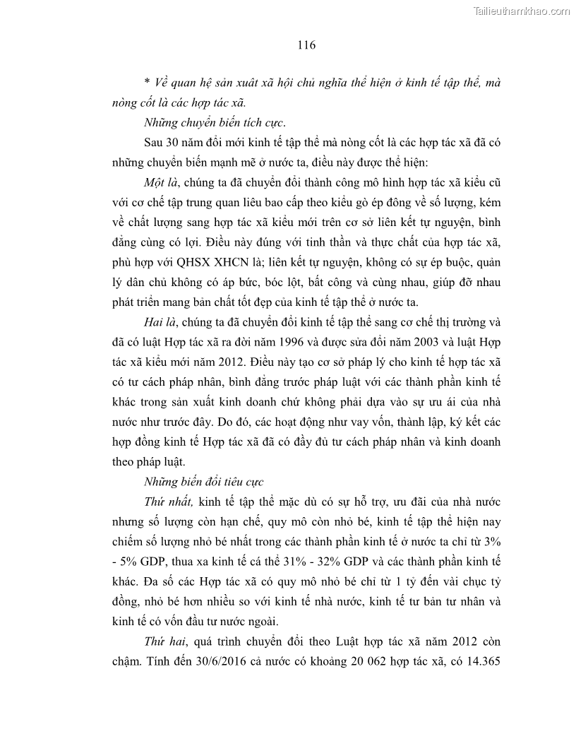 Luận án tiến sĩ Chủ nghĩa duy vật biện chứng và chủ nghĩa duy vật lịch sử Về sự biến đổi của quan hệ sản xuất xã hội chủ nghĩa trong thời kỳ đổi mới ở Việt Nam - 11 Trang 122