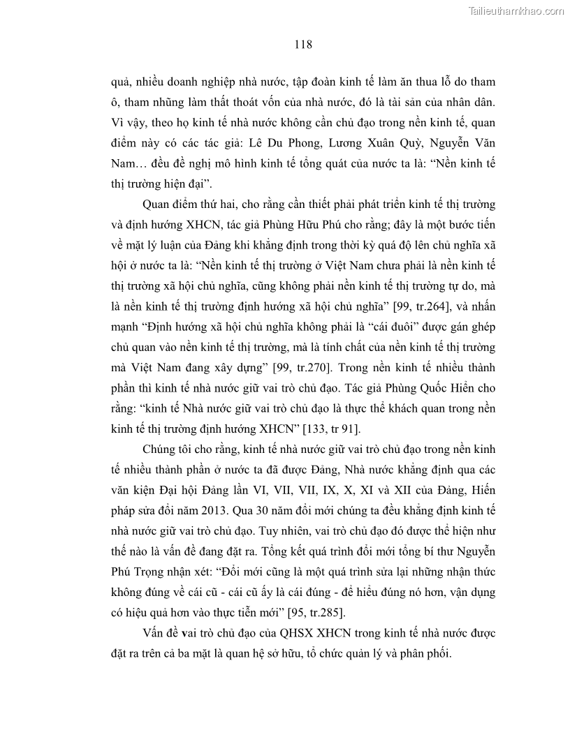 Luận án tiến sĩ Chủ nghĩa duy vật biện chứng và chủ nghĩa duy vật lịch sử Về sự biến đổi của quan hệ sản xuất xã hội chủ nghĩa trong thời kỳ đổi mới ở Việt Nam - 11 Trang 124