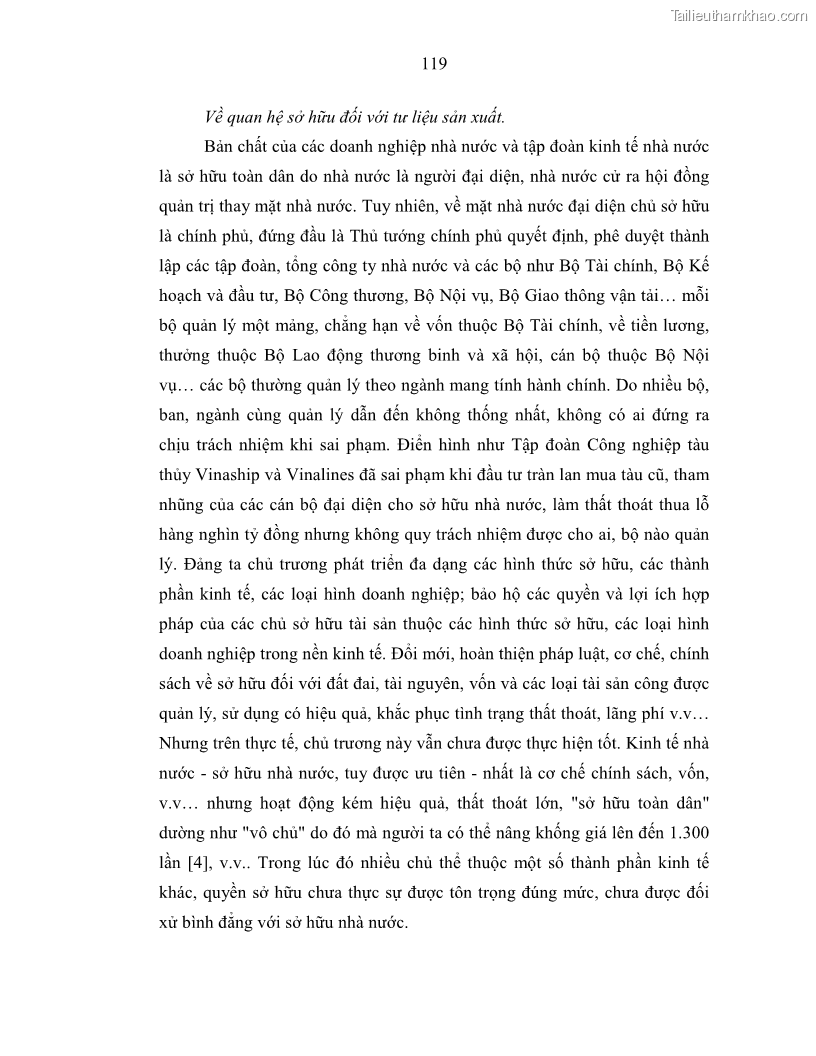 Luận án tiến sĩ Chủ nghĩa duy vật biện chứng và chủ nghĩa duy vật lịch sử Về sự biến đổi của quan hệ sản xuất xã hội chủ nghĩa trong thời kỳ đổi mới ở Việt Nam - 11 Trang 125