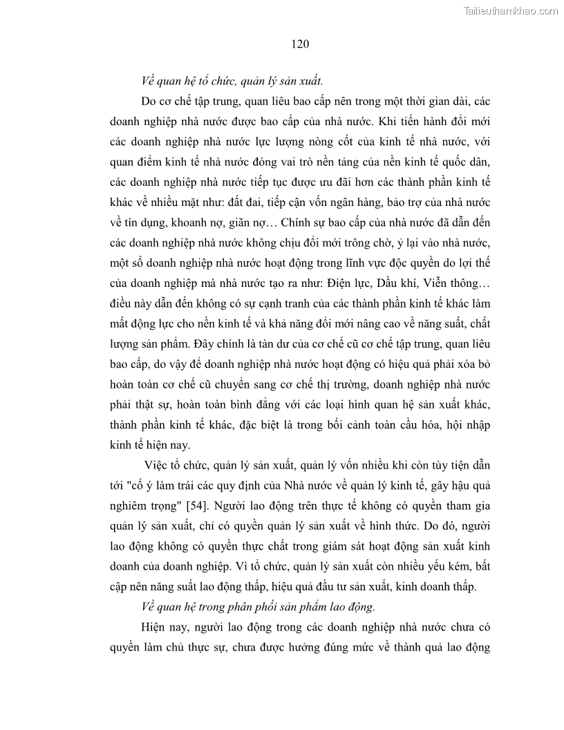 Luận án tiến sĩ Chủ nghĩa duy vật biện chứng và chủ nghĩa duy vật lịch sử Về sự biến đổi của quan hệ sản xuất xã hội chủ nghĩa trong thời kỳ đổi mới ở Việt Nam - 11 Trang 126
