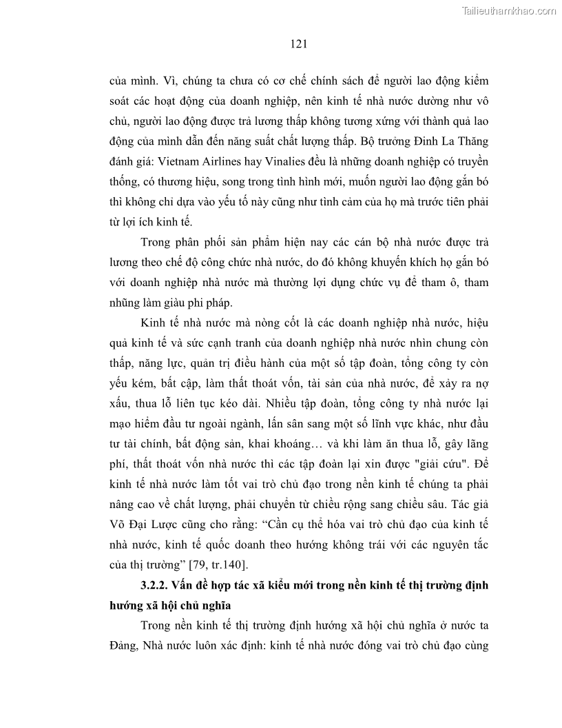 Luận án tiến sĩ Chủ nghĩa duy vật biện chứng và chủ nghĩa duy vật lịch sử Về sự biến đổi của quan hệ sản xuất xã hội chủ nghĩa trong thời kỳ đổi mới ở Việt Nam - 11 Trang 127