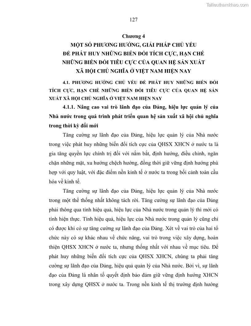 Luận án tiến sĩ Chủ nghĩa duy vật biện chứng và chủ nghĩa duy vật lịch sử Về sự biến đổi của quan hệ sản xuất xã hội chủ nghĩa trong thời kỳ đổi mới ở Việt Nam - 12 Trang 133