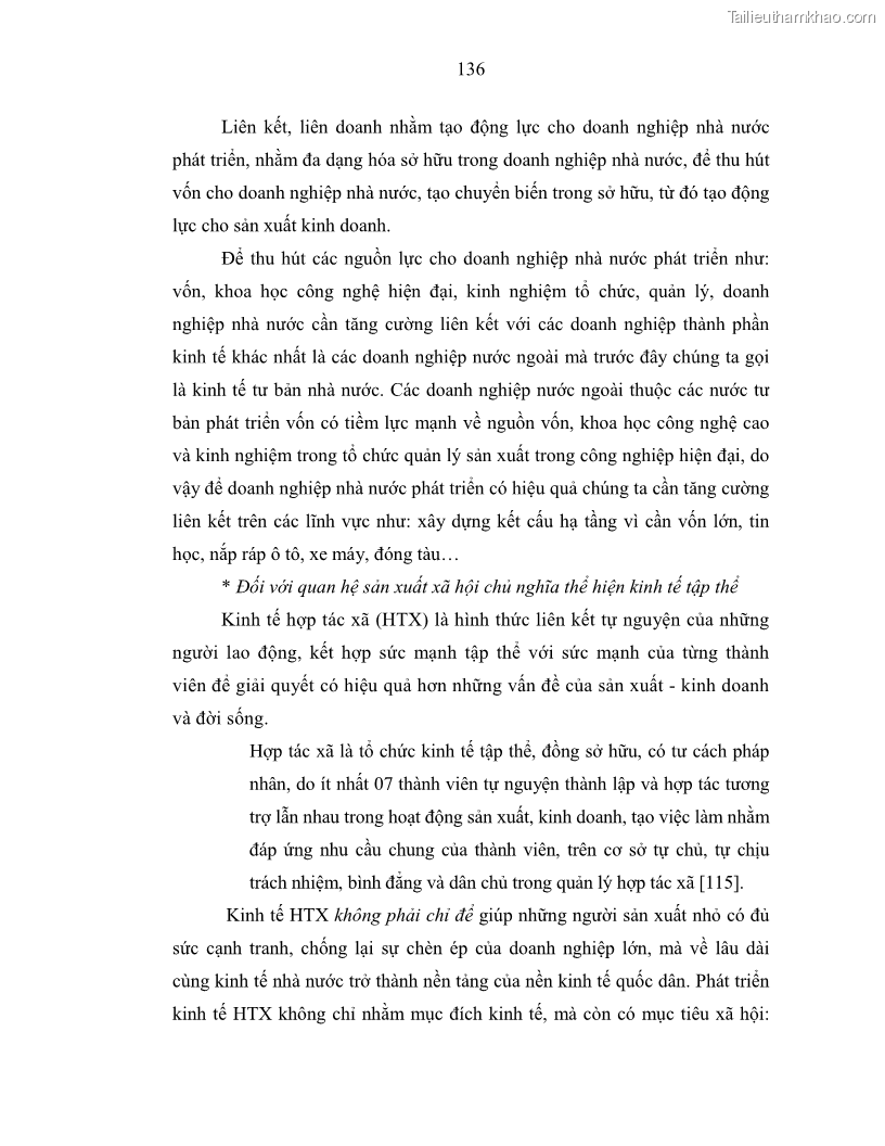 Luận án tiến sĩ Chủ nghĩa duy vật biện chứng và chủ nghĩa duy vật lịch sử Về sự biến đổi của quan hệ sản xuất xã hội chủ nghĩa trong thời kỳ đổi mới ở Việt Nam - 12 Trang 142