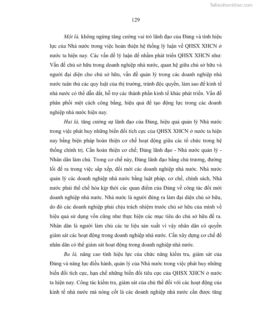 Luận án tiến sĩ Chủ nghĩa duy vật biện chứng và chủ nghĩa duy vật lịch sử Về sự biến đổi của quan hệ sản xuất xã hội chủ nghĩa trong thời kỳ đổi mới ở Việt Nam - 12 Trang 135