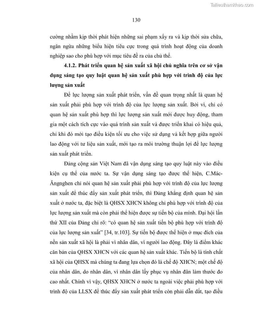 Luận án tiến sĩ Chủ nghĩa duy vật biện chứng và chủ nghĩa duy vật lịch sử Về sự biến đổi của quan hệ sản xuất xã hội chủ nghĩa trong thời kỳ đổi mới ở Việt Nam - 12 Trang 136