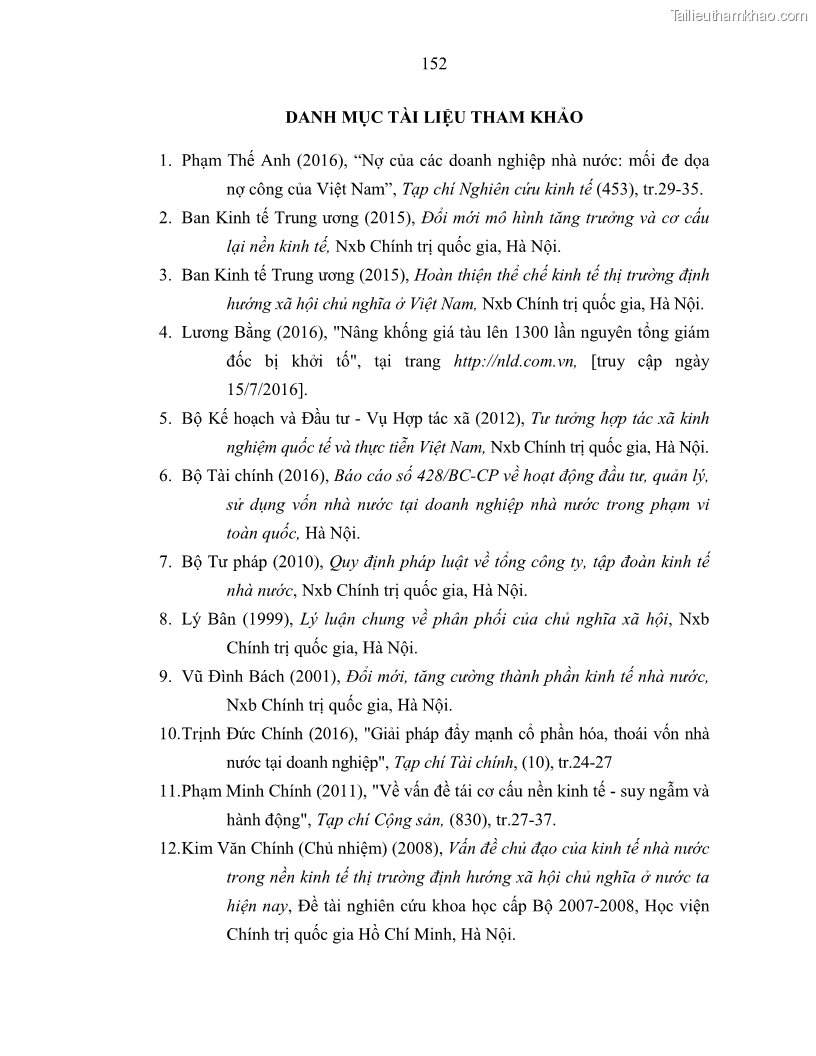 Luận án tiến sĩ Chủ nghĩa duy vật biện chứng và chủ nghĩa duy vật lịch sử Về sự biến đổi của quan hệ sản xuất xã hội chủ nghĩa trong thời kỳ đổi mới ở Việt Nam - 14 Trang 158
