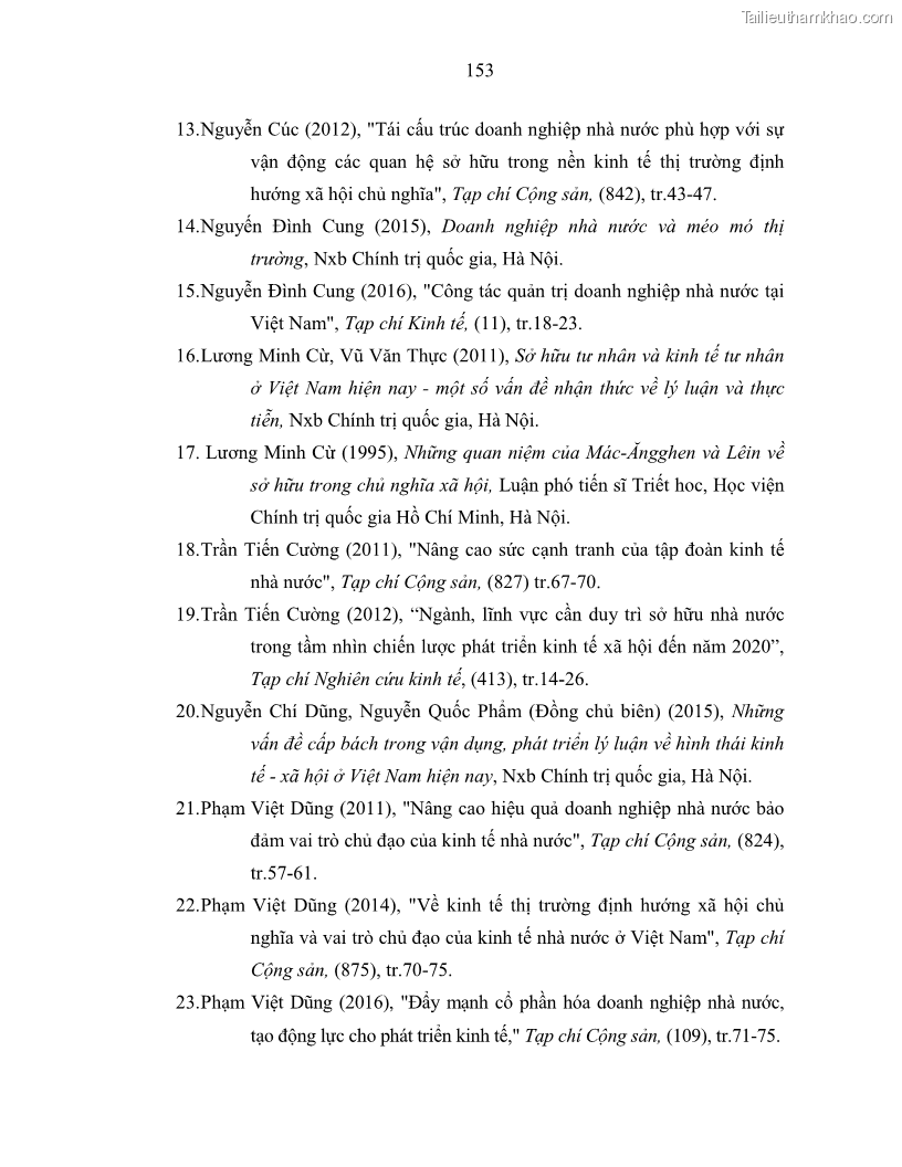 Luận án tiến sĩ Chủ nghĩa duy vật biện chứng và chủ nghĩa duy vật lịch sử Về sự biến đổi của quan hệ sản xuất xã hội chủ nghĩa trong thời kỳ đổi mới ở Việt Nam - 14 Trang 159