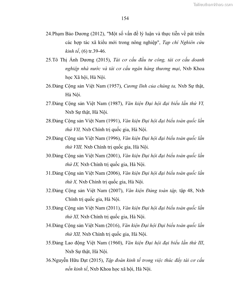 Luận án tiến sĩ Chủ nghĩa duy vật biện chứng và chủ nghĩa duy vật lịch sử Về sự biến đổi của quan hệ sản xuất xã hội chủ nghĩa trong thời kỳ đổi mới ở Việt Nam - 14 Trang 160