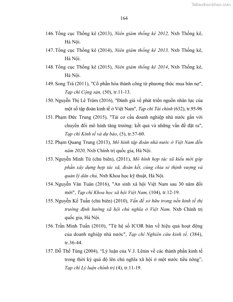 Luận án tiến sĩ Chủ nghĩa duy vật biện chứng và chủ nghĩa duy vật lịch sử Về sự biến đổi của quan hệ sản xuất xã hội chủ nghĩa trong thời kỳ đổi mới ở Việt Nam - 15 Trang 170