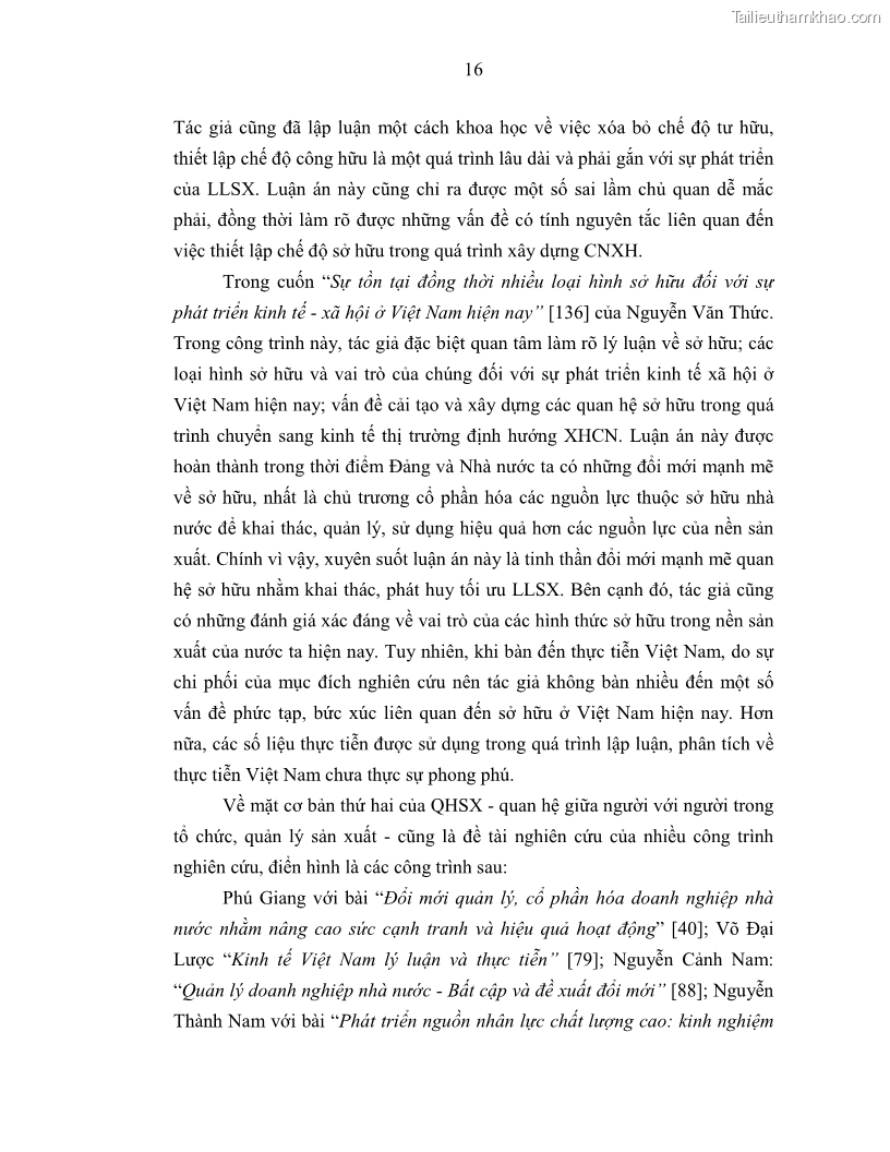 Luận án tiến sĩ Chủ nghĩa duy vật biện chứng và chủ nghĩa duy vật lịch sử Về sự biến đổi của quan hệ sản xuất xã hội chủ nghĩa trong thời kỳ đổi mới ở Việt Nam - 2 Trang 22