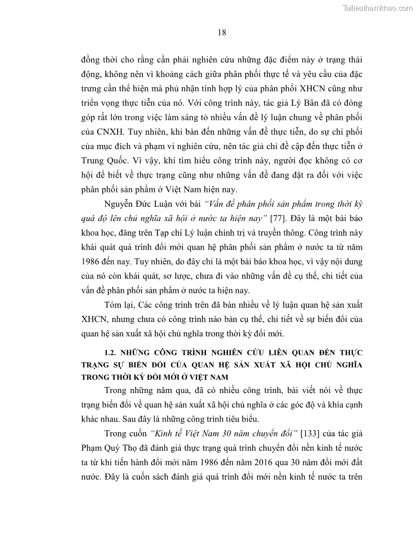 Luận án tiến sĩ Chủ nghĩa duy vật biện chứng và chủ nghĩa duy vật lịch sử Về sự biến đổi của quan hệ sản xuất xã hội chủ nghĩa trong thời kỳ đổi mới ở Việt Nam - 2 Trang 24
