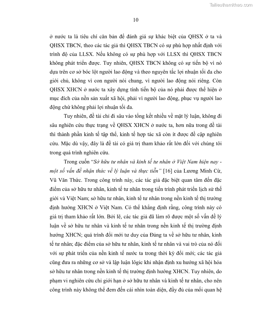 Luận án tiến sĩ Chủ nghĩa duy vật biện chứng và chủ nghĩa duy vật lịch sử Về sự biến đổi của quan hệ sản xuất xã hội chủ nghĩa trong thời kỳ đổi mới ở Việt Nam - 2 Trang 16