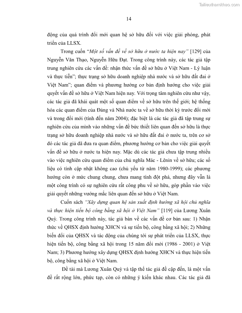 Luận án tiến sĩ Chủ nghĩa duy vật biện chứng và chủ nghĩa duy vật lịch sử Về sự biến đổi của quan hệ sản xuất xã hội chủ nghĩa trong thời kỳ đổi mới ở Việt Nam - 2 Trang 20