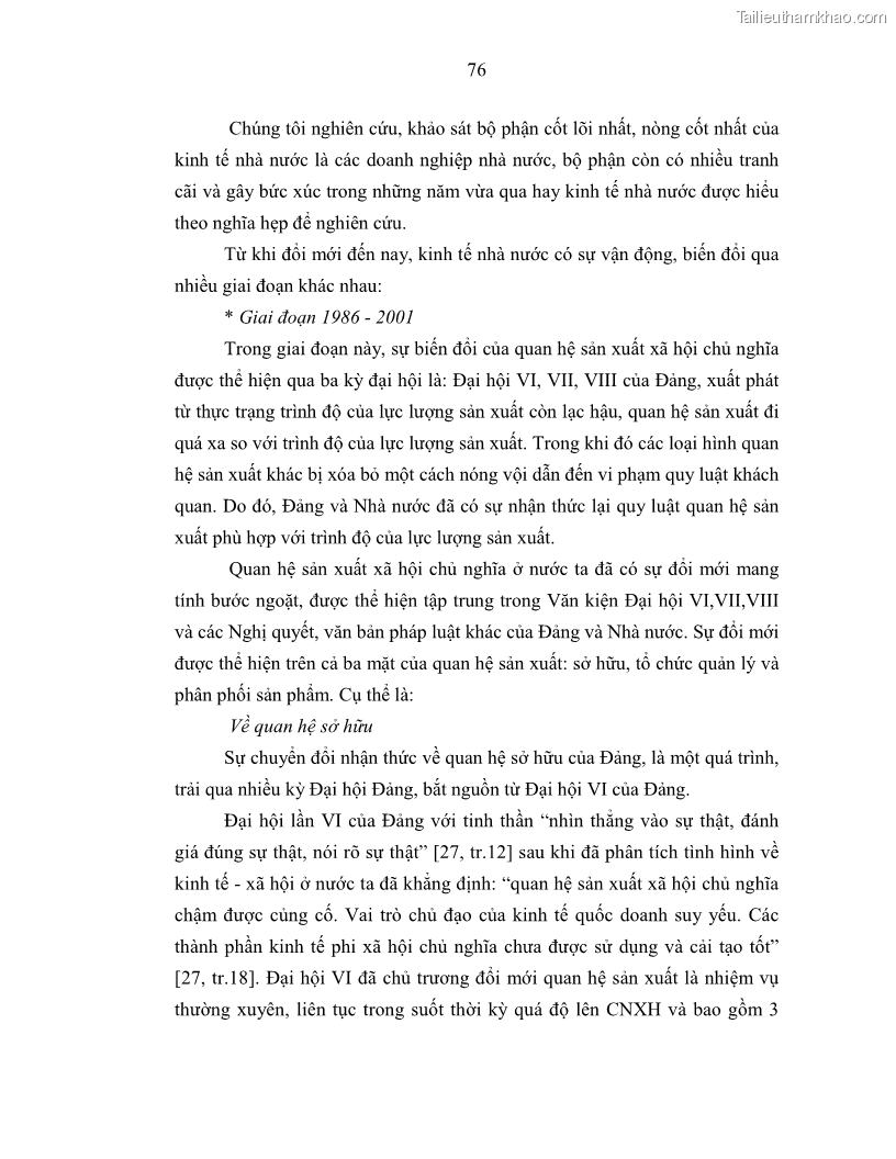 Luận án tiến sĩ Chủ nghĩa duy vật biện chứng và chủ nghĩa duy vật lịch sử Về sự biến đổi của quan hệ sản xuất xã hội chủ nghĩa trong thời kỳ đổi mới ở Việt Nam - 7 Trang 82