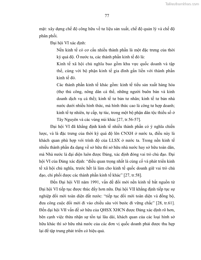 Luận án tiến sĩ Chủ nghĩa duy vật biện chứng và chủ nghĩa duy vật lịch sử Về sự biến đổi của quan hệ sản xuất xã hội chủ nghĩa trong thời kỳ đổi mới ở Việt Nam - 7 Trang 83