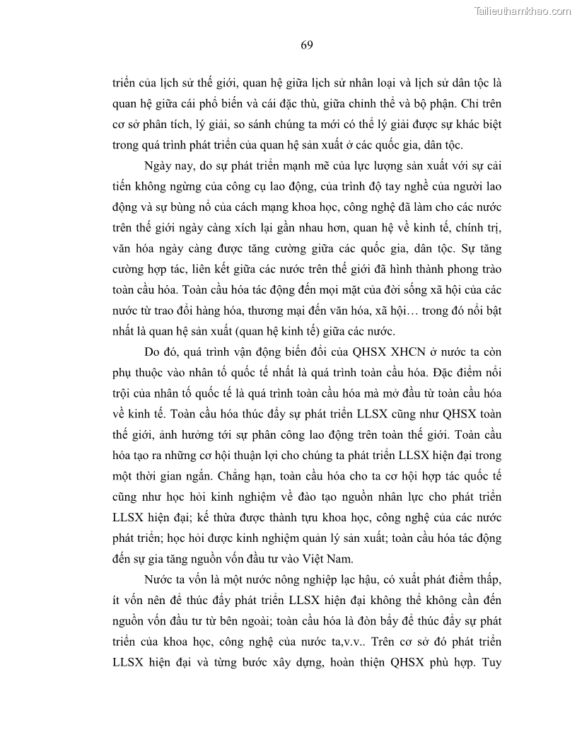 Luận án tiến sĩ Chủ nghĩa duy vật biện chứng và chủ nghĩa duy vật lịch sử Về sự biến đổi của quan hệ sản xuất xã hội chủ nghĩa trong thời kỳ đổi mới ở Việt Nam - 7 Trang 75