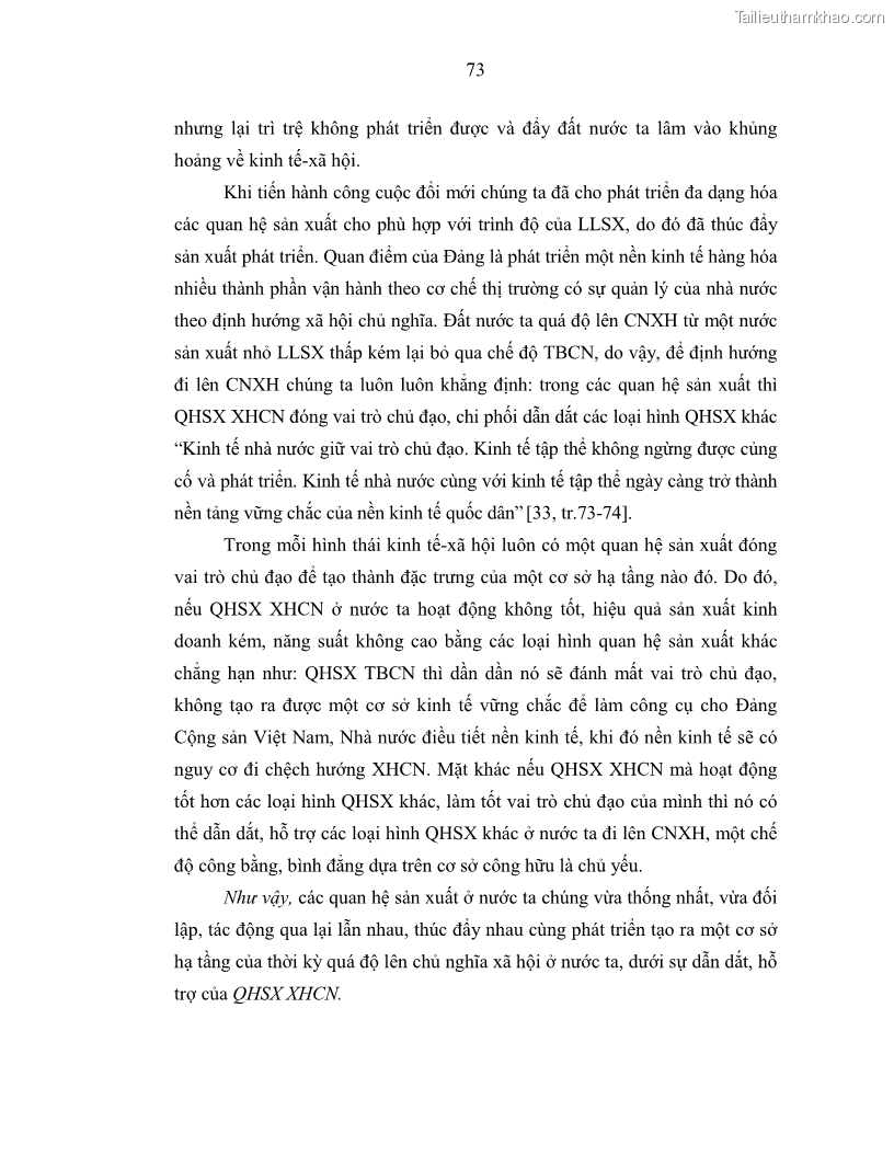 Luận án tiến sĩ Chủ nghĩa duy vật biện chứng và chủ nghĩa duy vật lịch sử Về sự biến đổi của quan hệ sản xuất xã hội chủ nghĩa trong thời kỳ đổi mới ở Việt Nam - 7 Trang 79